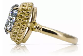 Oro amarillo de 14 quilates Circón Anillo Vintage vrc068y